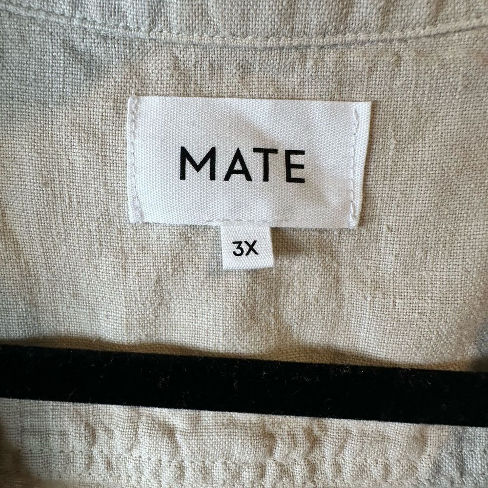 NWT MATE The Label Plus Size Classic Utility Linen Jumpsuit Natural Color - 3XL - Picture 4 of 12